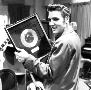 Elvis gold record for Heartbreak Hotel recorded in Nashville Tennessee